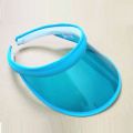 New PVC Plastic Sun Visor Hats Women's Large Brim Candy Casual Windproof Caps For Cycling UV Protection Sunscreen Hats. 