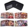 Anime One Piece PU Wallet for Women Men Cartoon Zoro Luffy Ace Figures Purse Foldable Wallet Card Holder Children Gift. 
