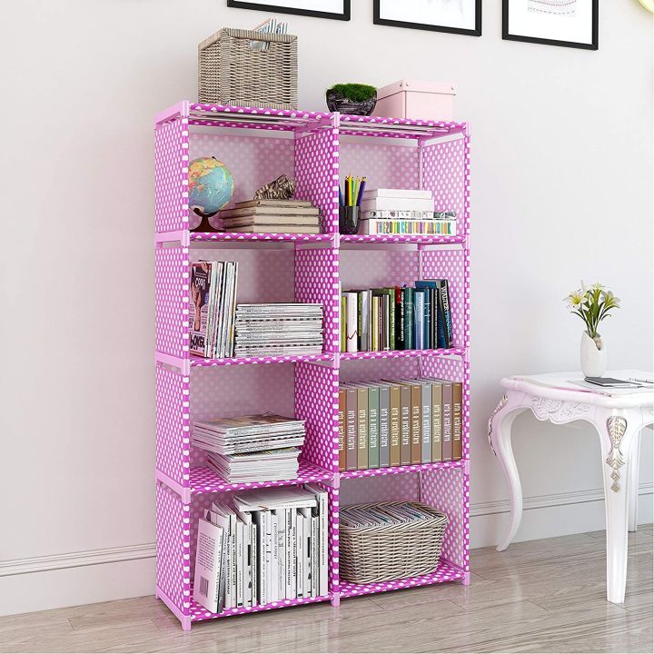 Double Row Bookshelf creative storage shelf Combination Shelf Floor Standing Bookcase. - book shelf