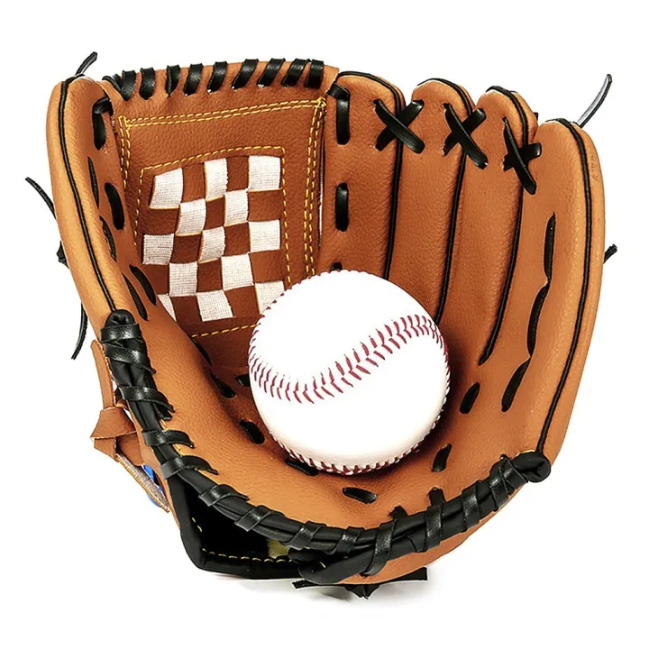 9.5%20inch%20outdoor%20sports%20baseball%20glove%20training%20equipment%20with%20thickened%20infield%20pitcher%20baseball%20-%20brown%20-%20Image%205