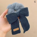 New Scrunchie Women Warm Hair Scrunchies Winter Knit Hair Ties Bow Hair Bands Plush Elastic Band Hair Accessories. 