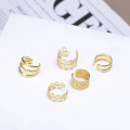 5Pcs/Lot Vintage Leaves Ear Cuff Non-Piercing Fake Cartilage Clip Earrings For Women Men Creative Trend Jewelry.