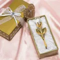Valentines Day Gift Crystal Glass Rose Artificial Flower Rod Rose Flower for Girlfriend Wedding Gifts for Guest. 