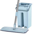 Hand Free Easy Use Self-Washed Magic Flat Mop For Floor Cleaning Microfiber Flat Mop_(Bucket + Mop Handle+ 2PC Mop Pads). 