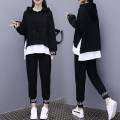 Junior High School Student Loose plus Size Women's Clothing Sportswear2022Spring and Autumn FatmmHip-Hop Pullover Girl Set. 