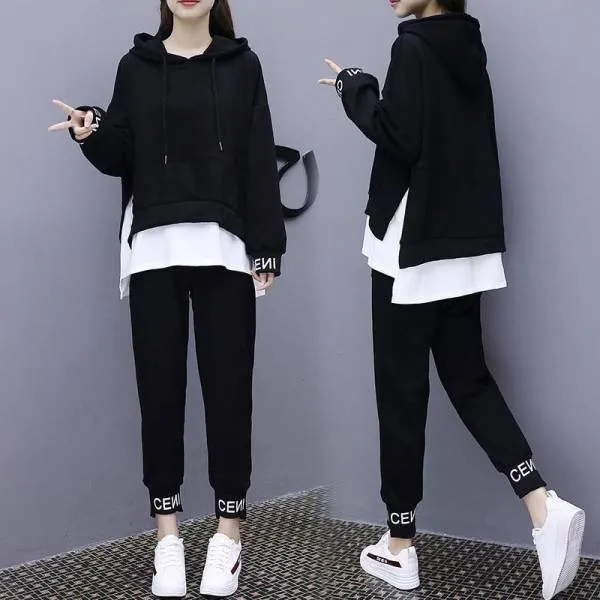 Junior%20High%20School%20Student%20Loose%20plus%20Size%20Women's%20Clothing%20Sportswear2022Spring%20and%20Autumn%20FatmmHip-Hop%20Pullover%20Girl%20Set%20-%20Image%207
