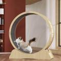 Cat Exercise Wheel, Silent Sports Climbing Frame, Exerciser Wheel, Wooden Kitty Furniture Cat Treadmill for Kitty Exercising Pet Supplies Kitten , Small.