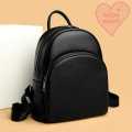 Black Cowhide Leather Backpack for Women, Women's Daypack, Travel Initiated Bags, Luxury Classic Design.