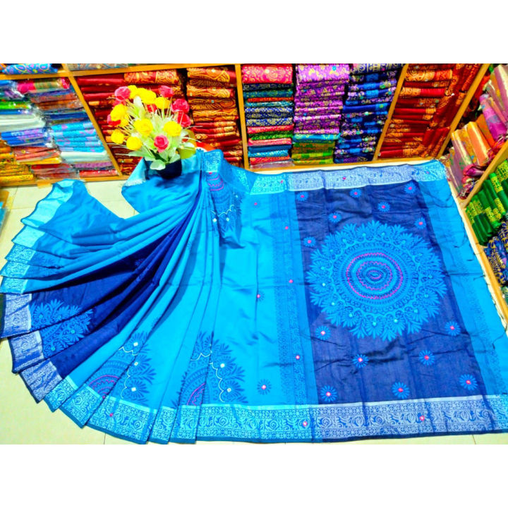 Exclusive%20Designer%20Screen%20Print%20and%20Doler%20work%20Resom%20Silk%20Saree%20/%20Dhupian%20cotton%20For%20Stylesh%20&%20fashionable%20best%20dress%20for%20women%20.%20-%20Sari%20-%20Image%202