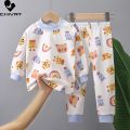 New 2023 Kids Boys Girls Pajamas Cartoon Long Sleeve Cute T-Shirt Tops with Pants Toddler Baby Autumn Sleeping Clothes Sets.
