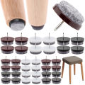 20pcs Furniture Felt Feet Pads with Caps Heavy Duty Nail-On Slider Glide Pad Floor Protector for Wooden Chair Tables Leg Feet. 
