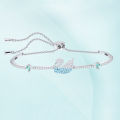 Swarovski Gradient Black Blue Swan Bracelet Women's Swarovski Elements Crystal Blue Swan Pull Shrink Bracelet.