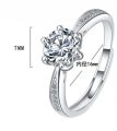 Real 3 Carat Moissanite Wedding Ring for Women 925 Sterling Silver Round Brilliant Diamond Solitaire Engagement Rings Gift.