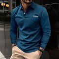2023 Autumn And Winter New Men's POLO Shirt Double-layer Standing Collar Shirt Long-sleeved Sports Polo Shirt High Quality Shirt.