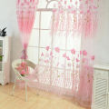 OIMG Fine Workmanship Window Treatment Wear Resistant Polyester Flower Pattern Rod Pocket Sheer Curtain Panel For Home. 