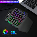 Single Hand One-Handed Gaming Keyboard RGB Backlit Portable Mini Gaming Keypad Mouse Set. 