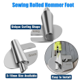 Sewing Rolled Hemmer Foot Set 4Pcs (4/6/8/10MM),Universal Sewing Machine Replacement Rolled Hem Presser Foot. 