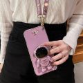 Smalshop sJ5 Prie Back Cover Cute Lanyard Case Fit VRQR Long 3D Astronaut Folding Bargain price Stand Phone Case for Samsung j7 Prim Samsung me j6 j5 Plu. 