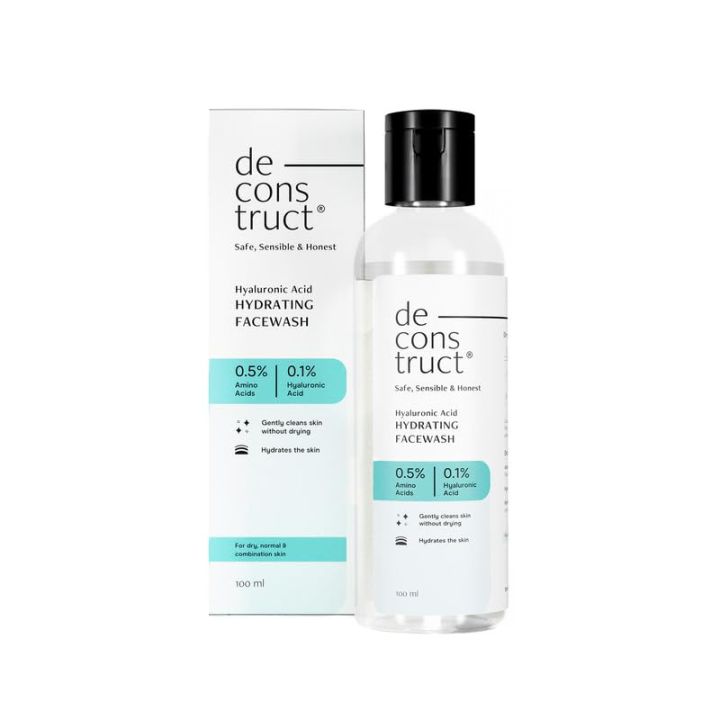 Deconstruct Hyaluronic Acid Hydrating Facewash- 0.5% Amino Acids + 0.1% Hyaluronic Acid | Gentle Cleanser -100ml