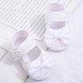 【Happy childhood memories】(NEW)New Baby Girl Shoes Big Lace Bowknot Newborn Princess Cotton Shoes Non-slip Soft Sole Toddler Shoes First Walkers.