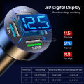 【FUPANG】car charger quick charge3.0 ci-Garette lighter multifunctional car 4 USB fast charger digital LED voltage detection Super Charge power delivery Charge adapter support 12v 24V car. 