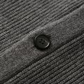 Men's Shawl Collar Cardigan Sweater Slim Fit Cable Knit Button up Black Merino Wool Sweater. 