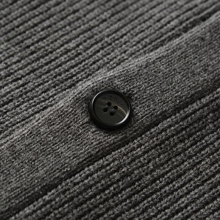 Men's%20Shawl%20Collar%20Cardigan%20Sweater%20Slim%20Fit%20Cable%20Knit%20Button%20up%20Black%20Merino%20Wool%20Sweater%20-%20Image%206