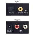 Optical Coaxial Toslink Digital to Analog Audio Converter Adapter RCA L/R 3.5mm.