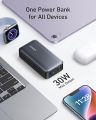 Anker Power Bank, 533 Power Bank (PowerCore 30W), Power IQ 3.0 Portable Charger with PD 30W Max Output, 10,000mAh Battery Pack for iPhone 15/14 Series.