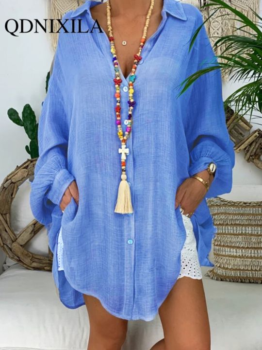 Long%20Sleeve%20Oversize%20Linen%20Shirt%20Women%20White%20Button%20Down%20Shirt%20Loose%20Casual%20Cotton%20Blouse%20Womens%20Tops%20and%20Blouses%20Shirts%20Blusas%20-%20Image%202