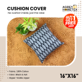 Cushion Cover, Black & Ash (16"x16") Only Cover. 