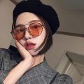 【Beiver Jewelry Store 】Clear Orange red Women Men Ocean Blue Transparent Sun Glasses Candy Color Eyewear Pilot round glasses.