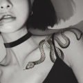 Black Large Size Arm Temporary Tattoo Stickers Black Snake for Woman  Men Body Waist Long Lasting  Waterproof Dark Snake Tattoos. 