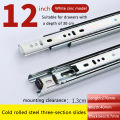 12-16 inches Stainless Steel Drawer Slides Soft Close Drawer Track Rail Sliding Three-Section Cabinet Slides Furniture Hardware. 