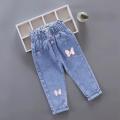 Kids Baby Girls Casual Clothes Jeans Pink Bow Trousers Toddler Infant Denim Clothing Pants Children Bottoms 1 2 3 4 5 6 Years. 