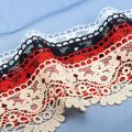 Water Soluble Hollow-out Wide Yellow Lace Edge Lace Handmade Skirt. 