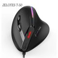 ZELOTES T-50 Wired Vertical RGB Gaming Mouse Optical Mouse 9Buttons 12800 DPI Adjustable for PC Computer Laptop Desktop Notebook.