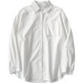 White Shirt for Male and Female Students Korean Style LoosedkBlack White Shirt Casual Bottoming Top Trendy Hong Kong Style. 