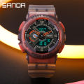 SANDA Brand Men's Outdoor Leisure Luxury Sports Fashion Personality Multi-function Men's Waterproof Electronic Watch. 
