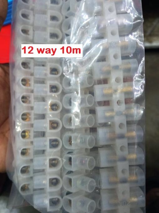 10AMP 12 WAY Heavy Duty AC 220v 10A 12 Way Electrical Screw Terminal Connector PVC Plastic Barrier Terminal Block Strip Cables