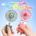 Mini Portable Fan USB Rechargeable Handheld Desk Fan Strong Wind Cute Fruit Design with Stand for Outdoor. 