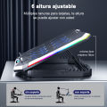 Laptop Cooling Pad, 8 Fans 6 Gear Laptop Cooler, 6 Height Adjustable Laptop Stand, RGB Gaming Cooling Pad for 11-17.3 inches Laptop.
