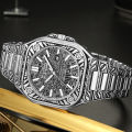 2024 New Vintage Gold Watch Classic Engraved Bronze Quartz Watch Date Waterproof Steel Band Watch Foreign Trade Delivery.