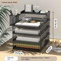 A3A4 Desktop File Rack Metal File Box Storage Rack Metal Multi-Layer File Folder Rack Storage Box Bookshelf Office Data Sorting.