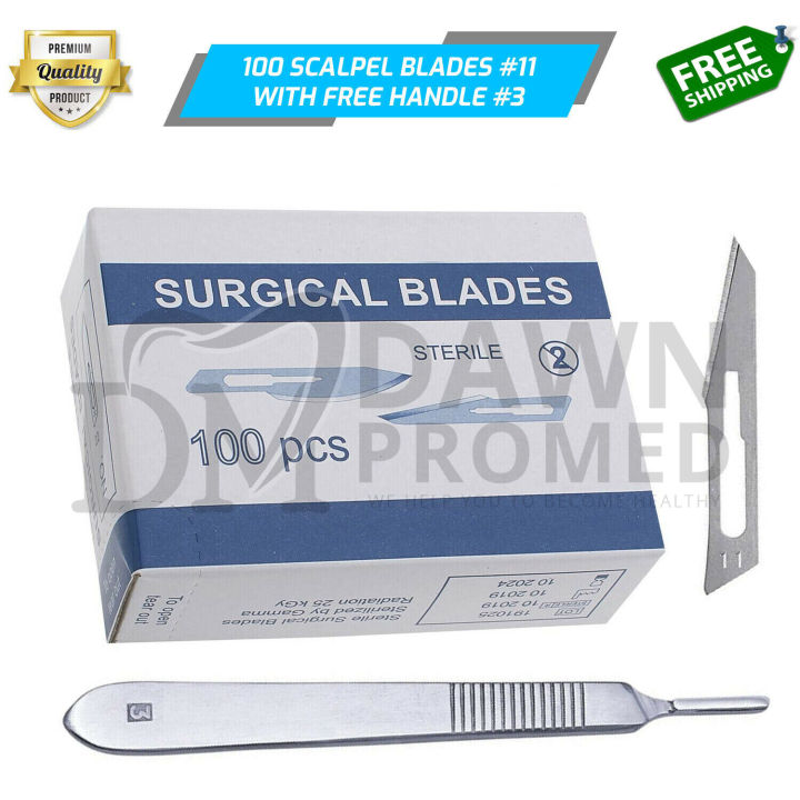 10 Disposable Stainless Steel Surgical Blades, Sterile