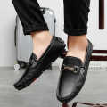 Leather slip moccasins loafers casual shoes for men driving.