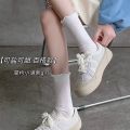White lace pile socks for women in summer thin cotton Japanese net red socks fungus edge jk mesh stockings.