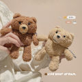 Plush Cartoon Teddy Bear Airpods Earphone Sleeves Apple 1/2 Bluetooth Wireless Protective Case Drop-Resistant for Women.
