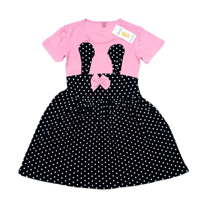 Yellow Cotton Party Frock With Half Sleeves For Baby Girls main image 1