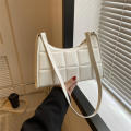 Black/White Shoulder bag High-quality PU Underarm bag Solid color bag for Fashion show Daily wear Office use Shopping Travel.